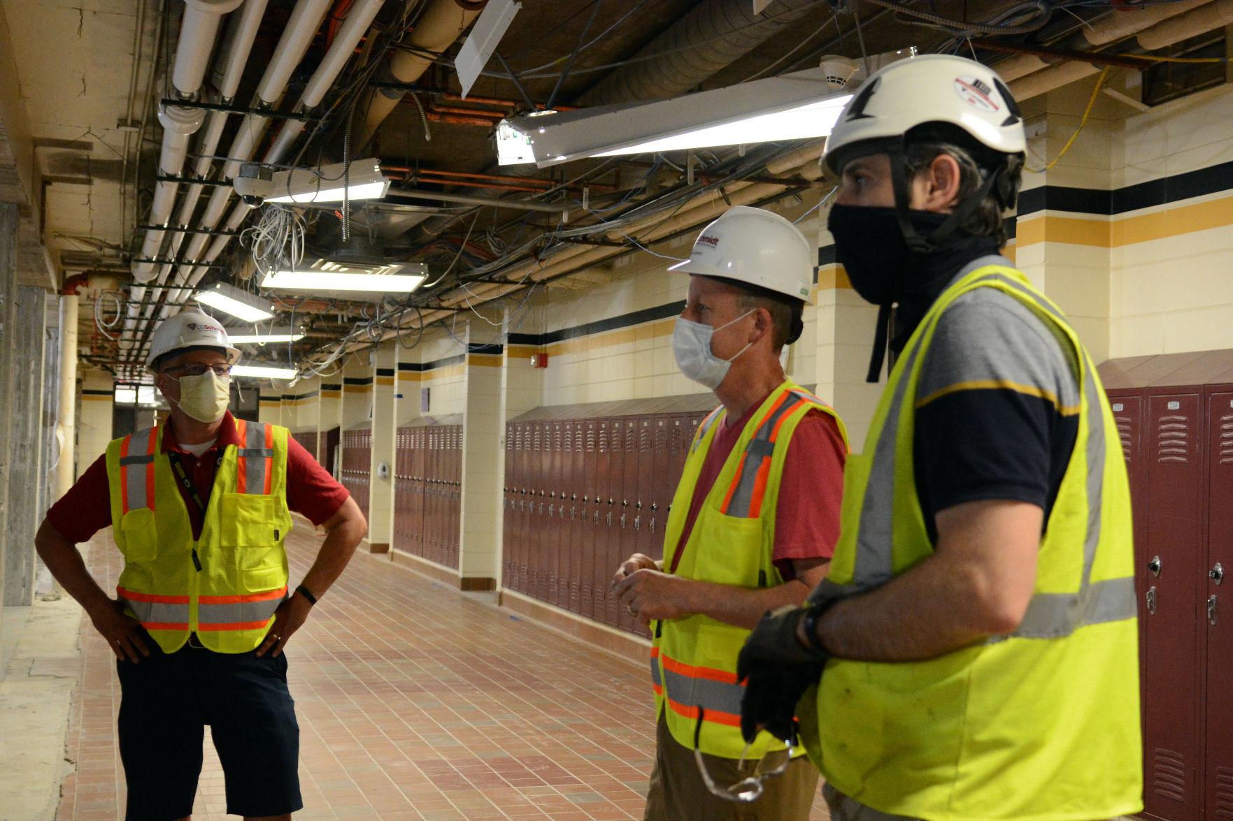 Baraboo middle school construction tour, June 23, 2020